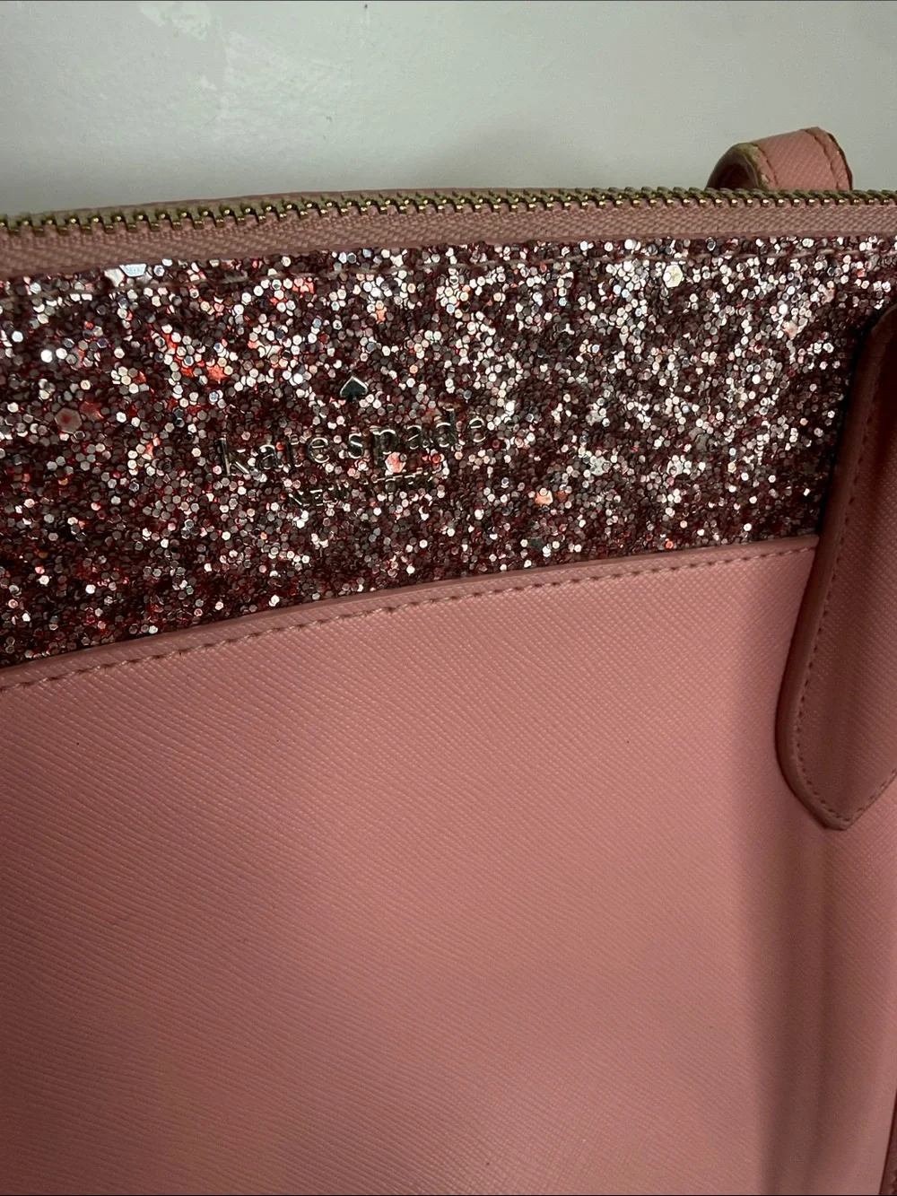 Kate Spade pink glitter trim shoulder bag